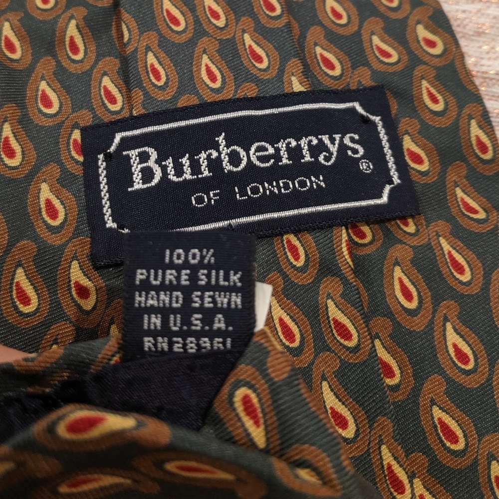Vintage Burberrys of London Silk Tie hand sewn tie